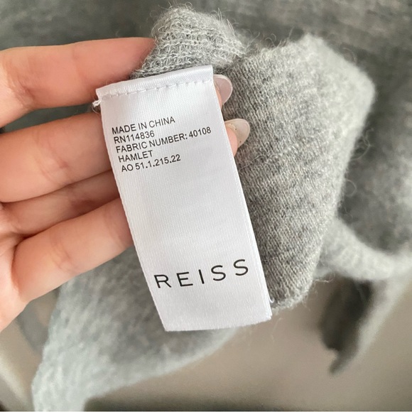 Reiss Hamlet Crew Neck Jumper, Grey - Picture 6 of 10
